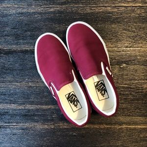 Burgundy Slip On Vans